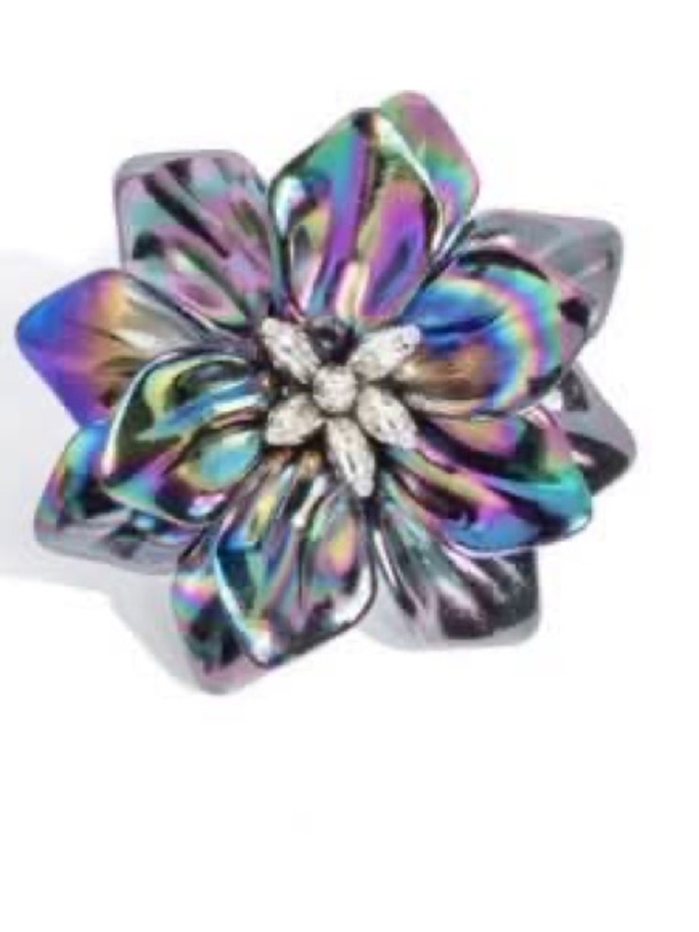 Iridescent Multicolor Flower Ring - Women Jewelry